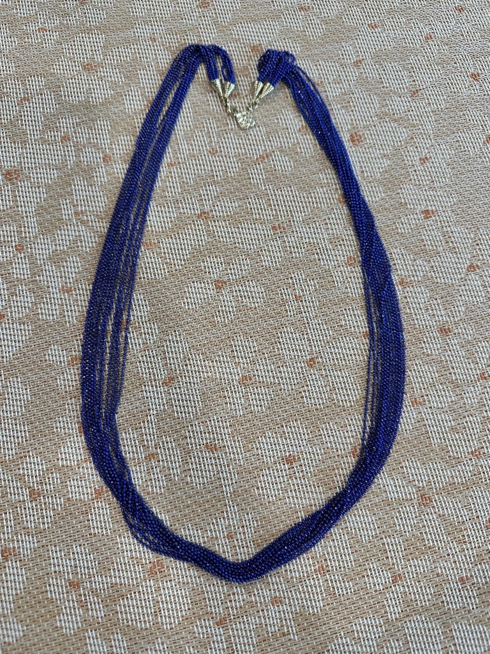 ⚡️RARE 12 Strand Cobalt Blue Beaded Necklace 32"